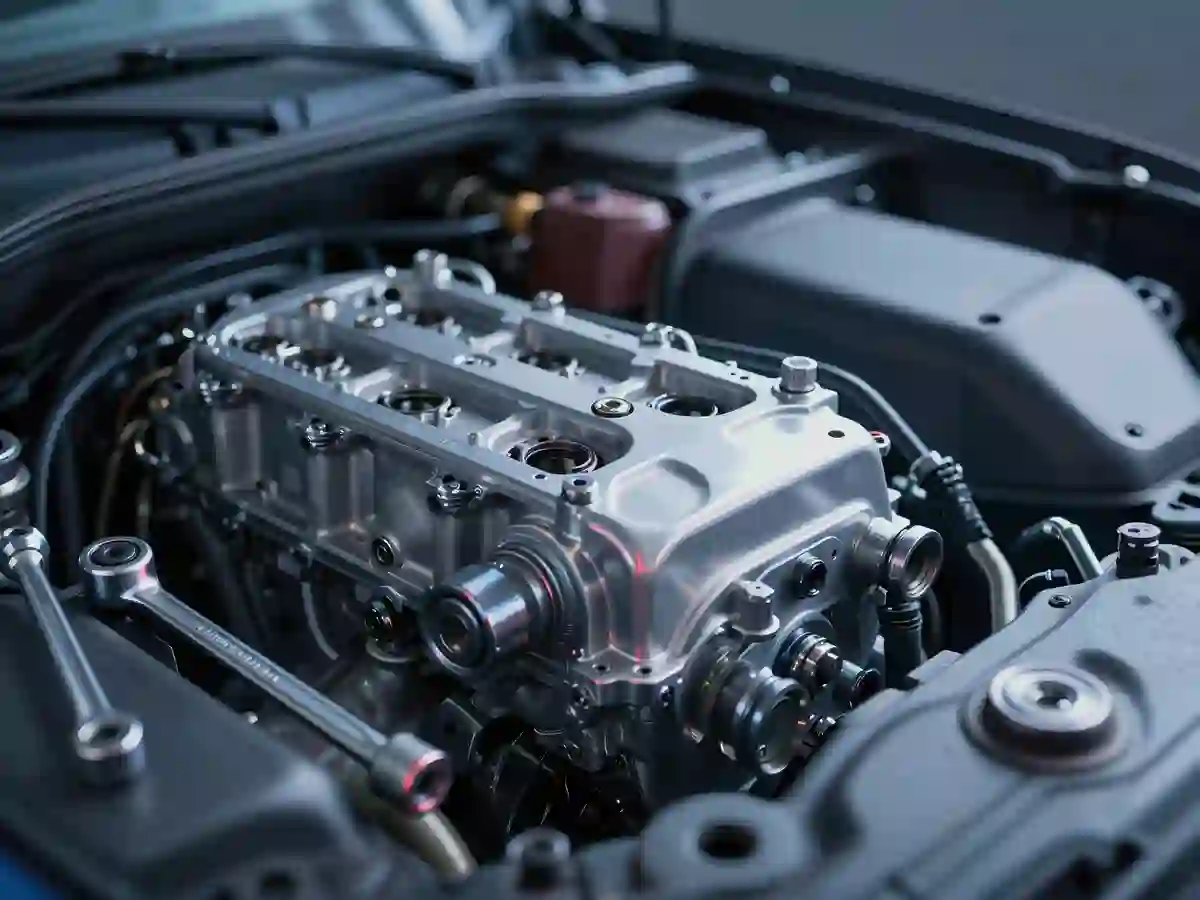 Ambient illustration of a car engine and workshop tools